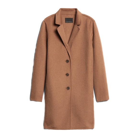 ▪︎SOLD▪︎Banana Republic Womens Wool Blend Chestnut Double Face Top Coat Sz XL - Picture 3 of 10
